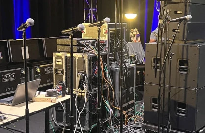 audio preparing for a show equipment